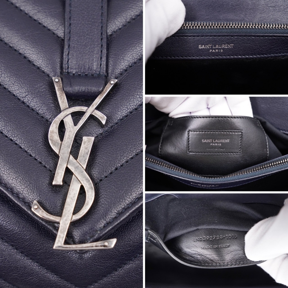 CE28 💟 Saint Laurent Leather College Large - Picture 9 of 16